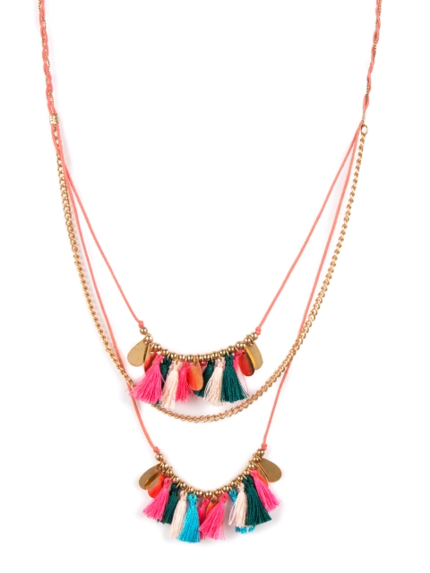 

Chumbak Multicoloured Bohemian Tasselled Layered Necklace, Multi