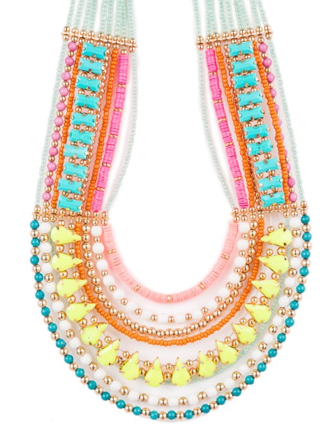 

Chumbak Multicoloured Layered Beaded Necklace, Multi