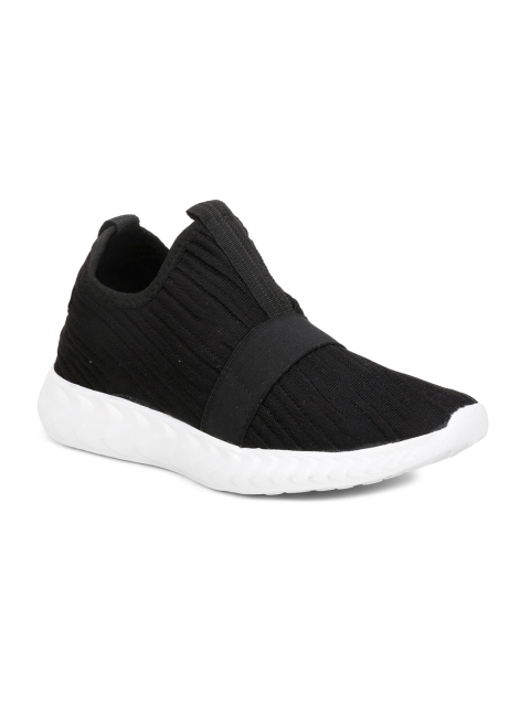 

IMT Men Black Woven Design Slip-On Sneakers