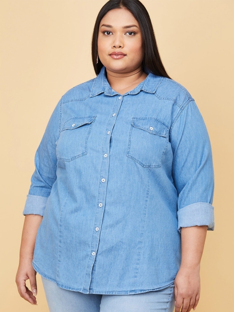 

max Women Blue Casual Shirt