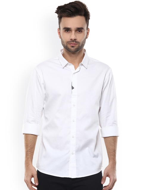 

SPYKAR Men White Satin Slim Fit Casual Shirt