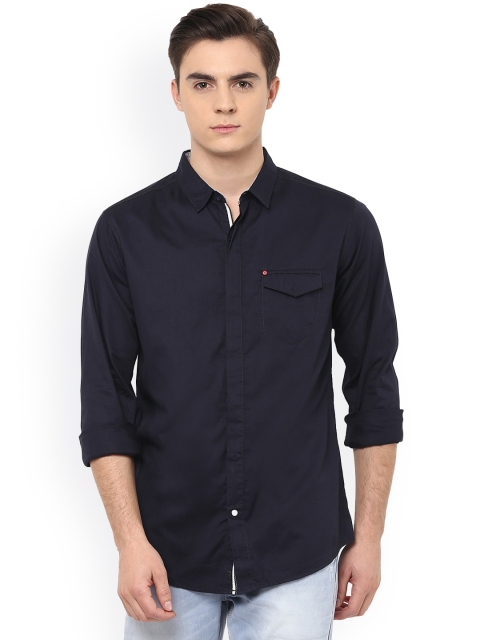 

SPYKAR Men Navy Blue Slim Fit Casual Shirt