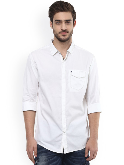 

SPYKAR Men White Slim Fit Casual Shirt
