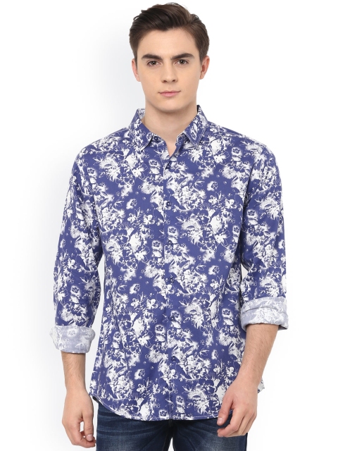 

SPYKAR Men Blue Slim Fit Printed Casual Shirt