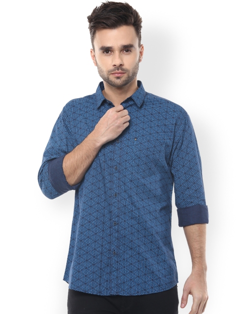 

SPYKAR Men Blue Slim Fit Printed Casual Shirt