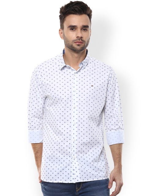 

SPYKAR Men White Slim Fit Printed Casual Shirt