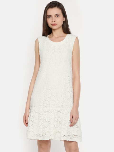 

Vero Moda White Lace Drop-Waist Dress