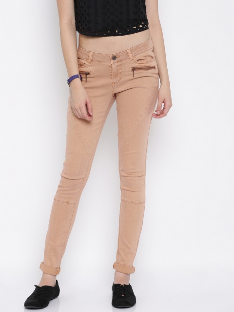 

Vero Moda Women Peach-Coloured Super-Slim Fit Low-Rise Stretchable Jeans