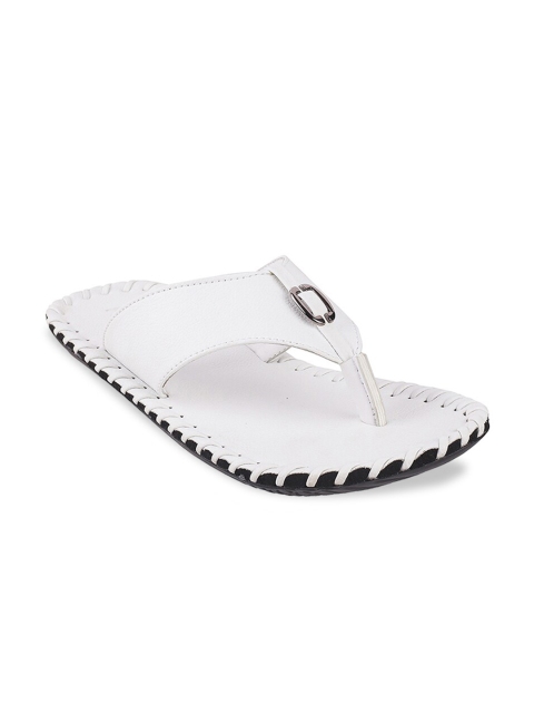 

Metro Men White Ethnic Leather Comfort Sandals