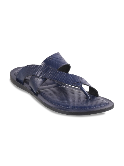 

Metro Men Navy Blue Leather Comfort Sandals