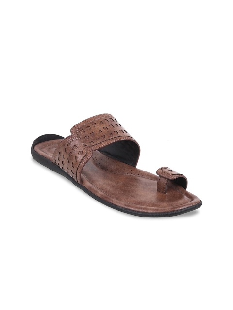 

Metro Men Brown & Black Leather Comfort Sandals