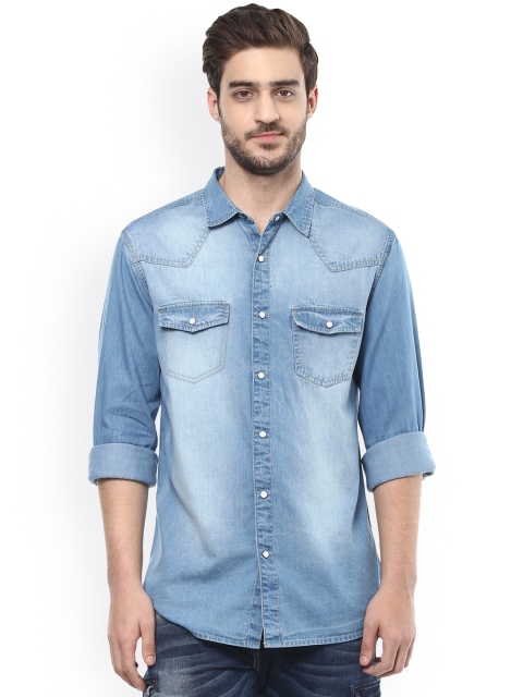 

SPYKAR Men Blue Slim Fit Denim Casual Shirt