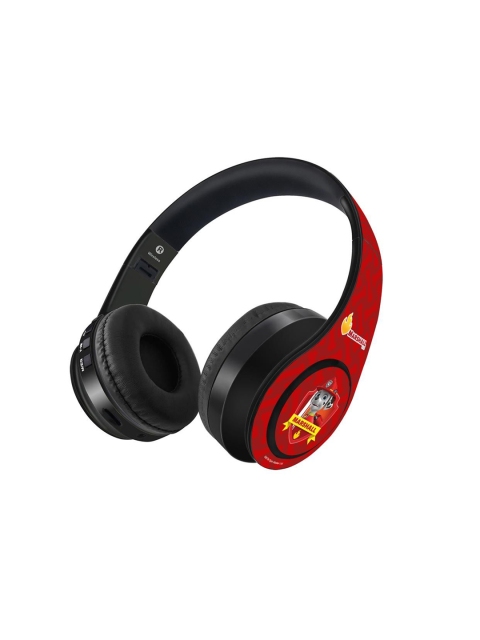

macmerise Black & Red Printed Over-Ear Wireless Headphones with 9 Hrs Battery & Mic