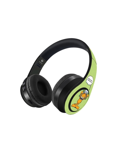 

macmerise Black Keep Smiling Printed Over-Ear Wireless Headphones