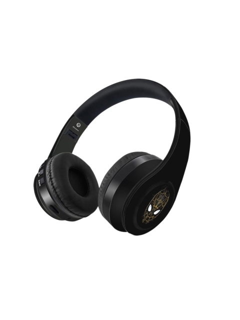 

macmerise Black & Yellow Printed Over-Ear Wireless Headphones