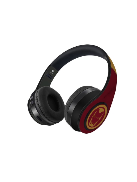 

macmerise Red & Yellow Iconic Ironman Printed Decibel Wireless On Ear Headphone