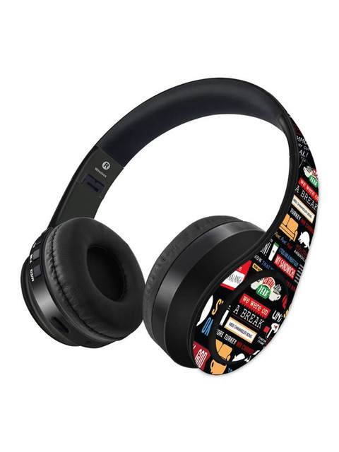 

macmerise Black Printed Friends Infographic Decibel Wireless On Ear Headphones