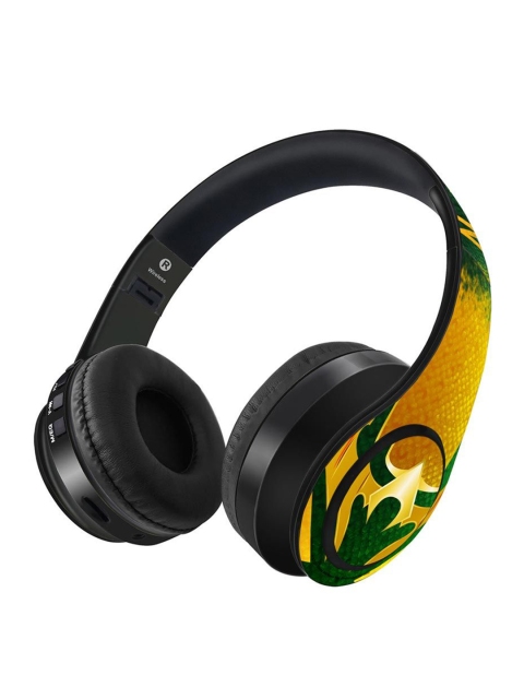 

macmerise Yellow & Black Printed Suit up Aquaman Decibel Wireless On Ear Headphones