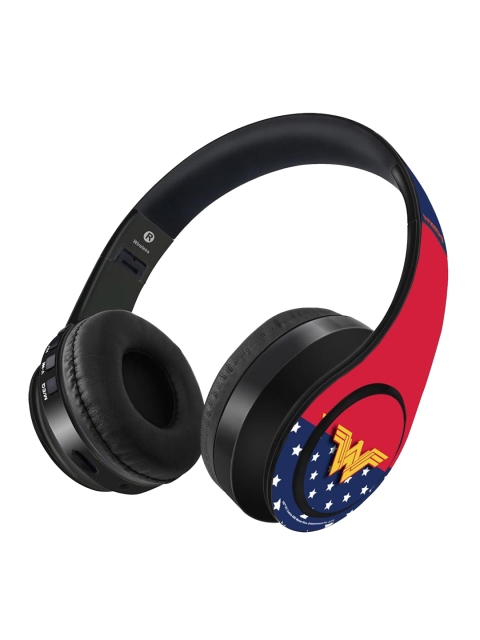 

macmerise Blue & Pink Classic Wonder Woman Logo Decibel Wireless On Ear Headphones