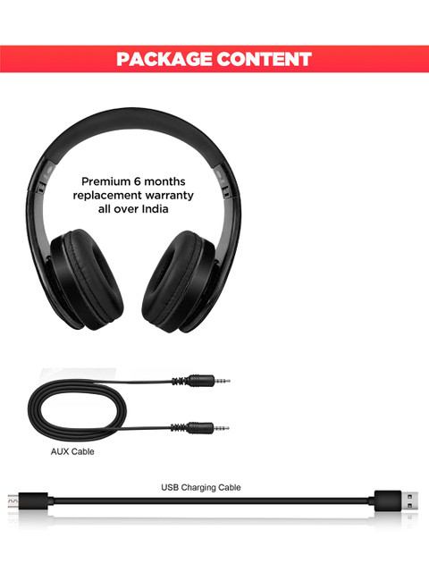 

macmerise Blue & Black Mickey Galore Printed Decibel Wireless On Ear Headphones