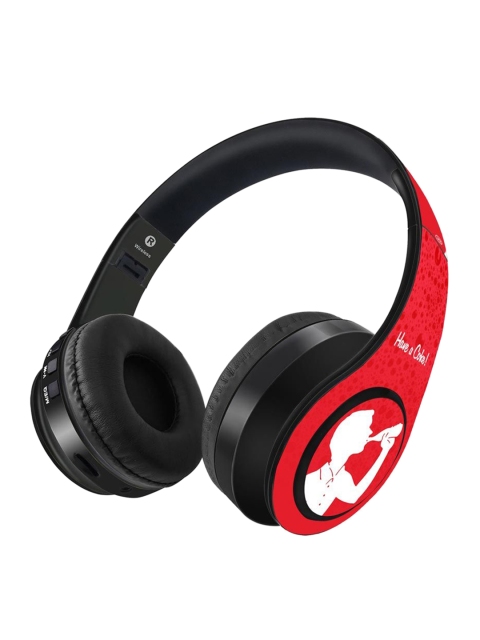 

macmerise Red & Black Have a Coke Boy Printed Decibel Wireless On Ear Headphones