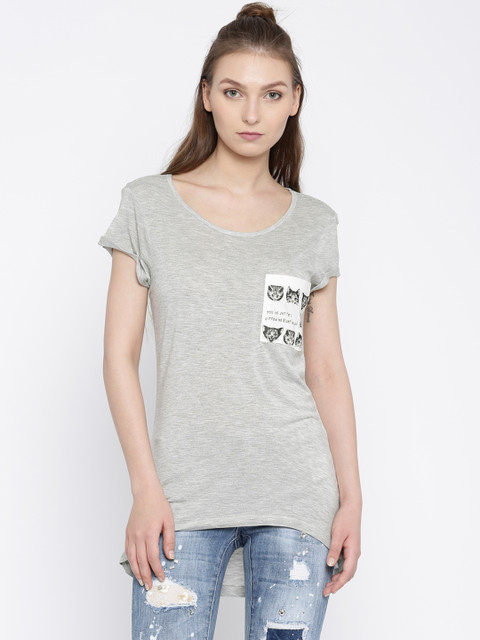 

Vero Moda Grey Melange High-Low Top