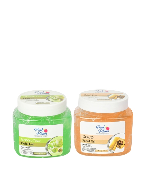 

Pink Plums Set of 2 Paraben Free Green Tea & Gold Facial Gel- 1000 ml