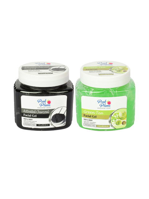 

Pink Plums Set of Charcoal & Green Tea Facial Gel 500 ml each