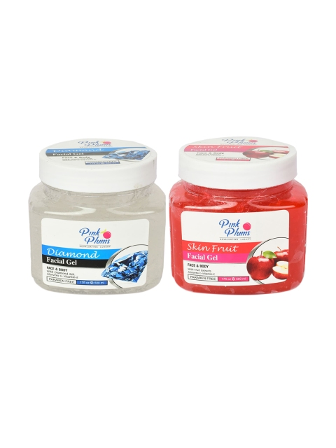 

Pink Plums Set of 2 White & Red Diamond & Fruit Facial Gel