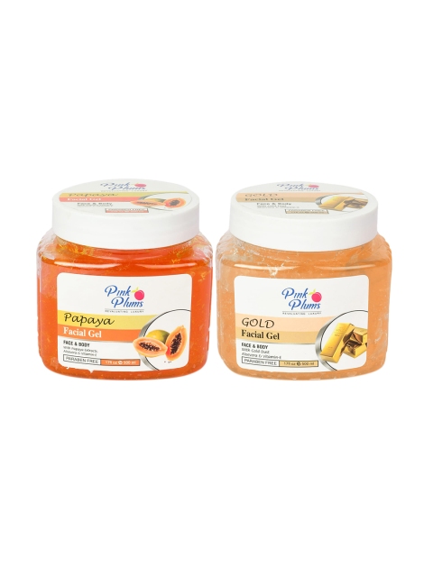 

Pink Plums Set of 2 Paraben Free Gold & Papaya Face & Body Facial Gel, Multi