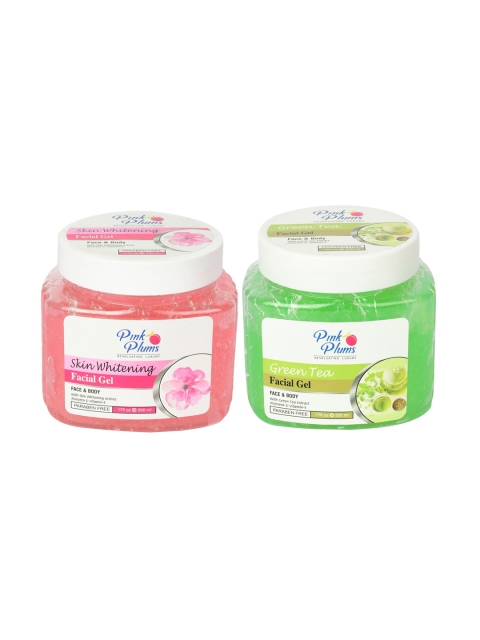 

Pink Plums Paraben Free Skin Whitening Green Tea Face & Body Facial Gel 1000 ml, Multi