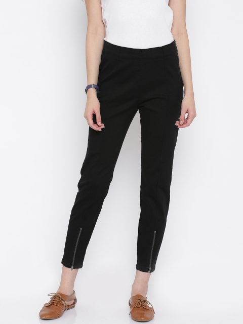 

Vero Moda Women Black Solid Cigarette Trousers