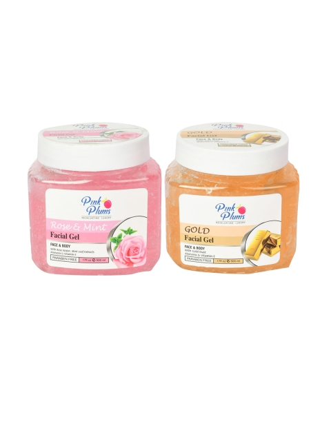 

Pink Plums Set of Rose & Mint - Gold Facial Gels - 500 ml Each