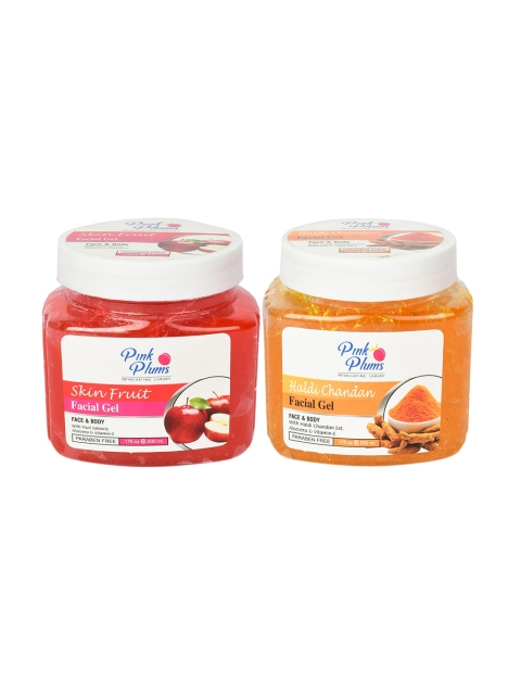 

Pink Plums Set of 2 Haldi Chandan & Skin Fruit Facial Gel, Red
