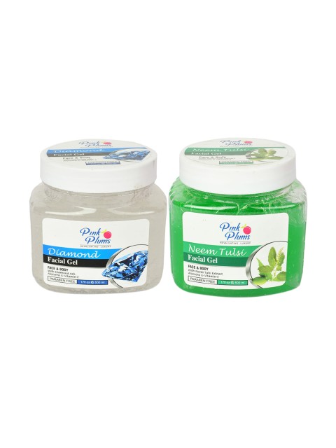 

Pink Plums Pack of 2 Diamond & Neem Tulsi Face & Body Facial Gel, Multi