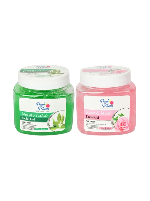 

Pink Plums Neem & Rose Mint Face & Body Gel- 500 ml each, Multi
