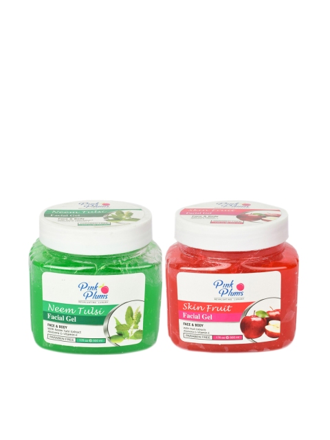 

Pink Plums Set Of 2 Neem Tulsi & Skin Fruit Face & Body Facial Gel, Multi