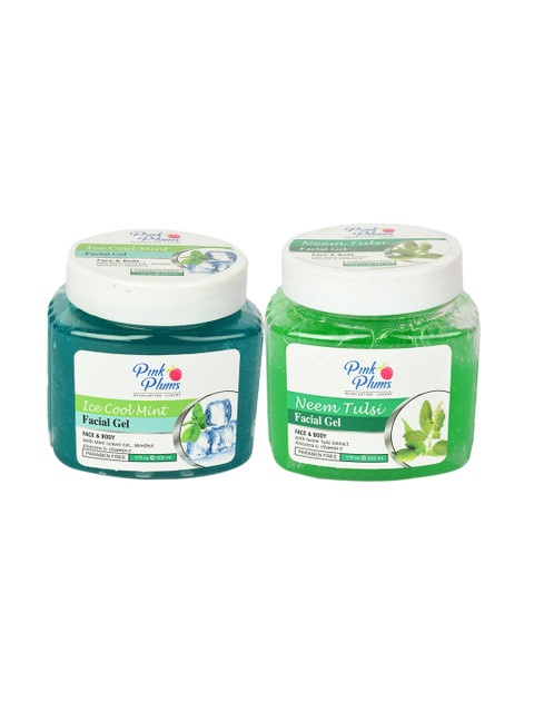 

Pink Plums Pack of 2 Ice Cool Mint & Neem Tulsi Face & Body Facial Gel, Multi