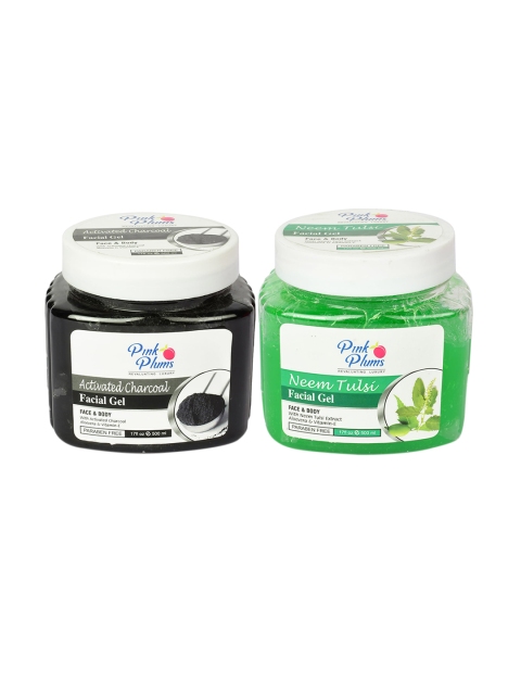 

Pink Plums Charcoal & Neem Face & Body Gel- 500 ml each, Multi