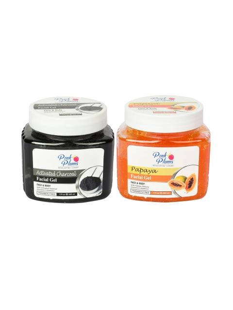 

Pink Plums Set of 2 Paraben Free Charcoal & Papaya Facial Gel, Multi