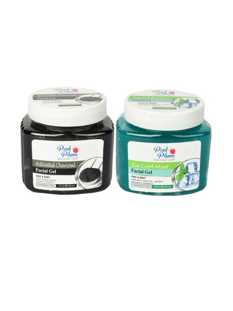 

Pink Plums Paraben Free Charcoal Ice Cool Face & Body Facial Gel 1000ml, Multi