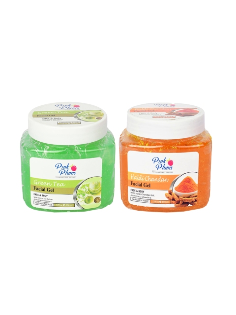 

Pink Plums Set of Green Tea & Haldi Chandan Facial Gels - 500 ml Each