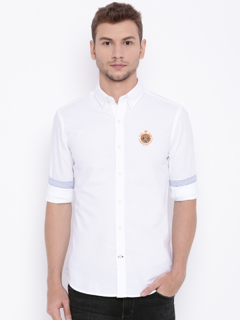 

U.S. Polo Assn. Men White Tailored Fit Casual Shirt