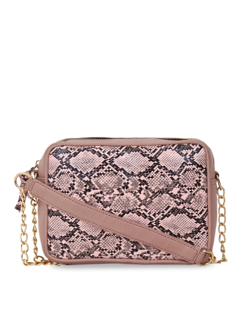 

LEGAL BRIBE Pink Animal Textured PU Structured Sling Bag