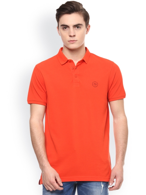 

SPYKAR Men Orange Solid Polo Collar Slim Fit T-shirt