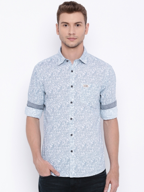 

U.S. Polo Assn. Denim Co. Men Blue Slim Fit Printed Casual Shirt