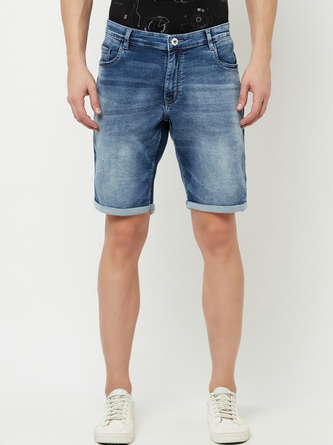 

Octave Men Blue Washed Denim Shorts