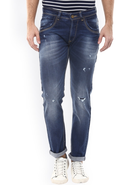 

SPYKAR Men Blue Skinny Fit Low-Rise Mildly Distressed Jeans