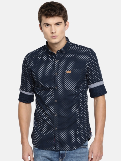 

U.S. Polo Assn. Denim Co. Men Navy Blue Regular Fit Printed Casual Shirt