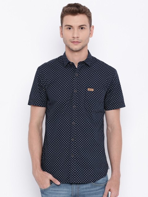 

U.S. Polo Assn. Denim Co. Men Navy Printed Casual Shirt, Navy blue